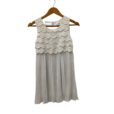 Origami Girls  Size 12 White Pleated Dress