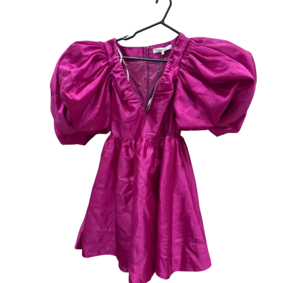 Aureta Womens  Size S Erica Mini Dress Mulberry Puffy Sleeve Dark Pink