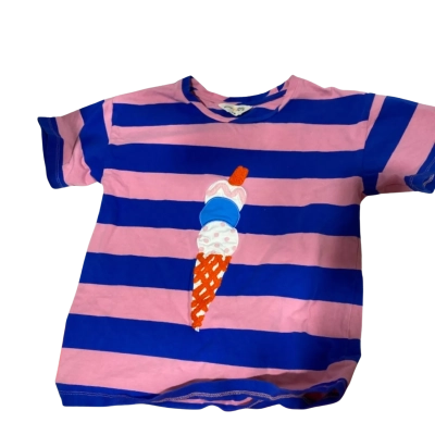 Kids Gorman Pink/ Blue Striped Shirt Size 7-8