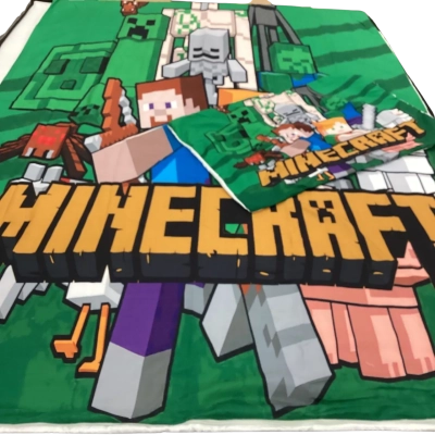 Single Bed Minecraft Quilt Cover with 1 Matching Pillow Case