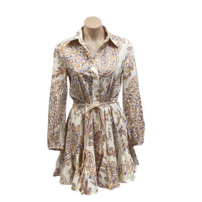 Zara Bohemian Long Sleeve Button Up Dress 