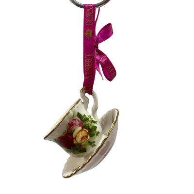 Royal Albert Old Country Roses Bone China Mini Teacup and Saucer Hanging Decoration #RoyalAlbert #OldCountryRoses