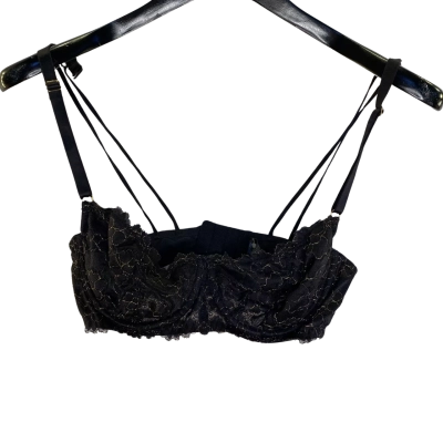 Intimo Womens  Size 36D Bra Black  / Gold 