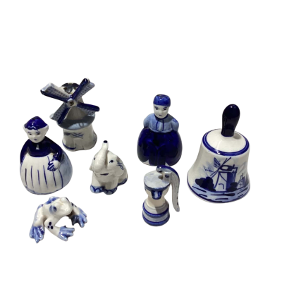 7 Hand Painted Delft Minis (Office)