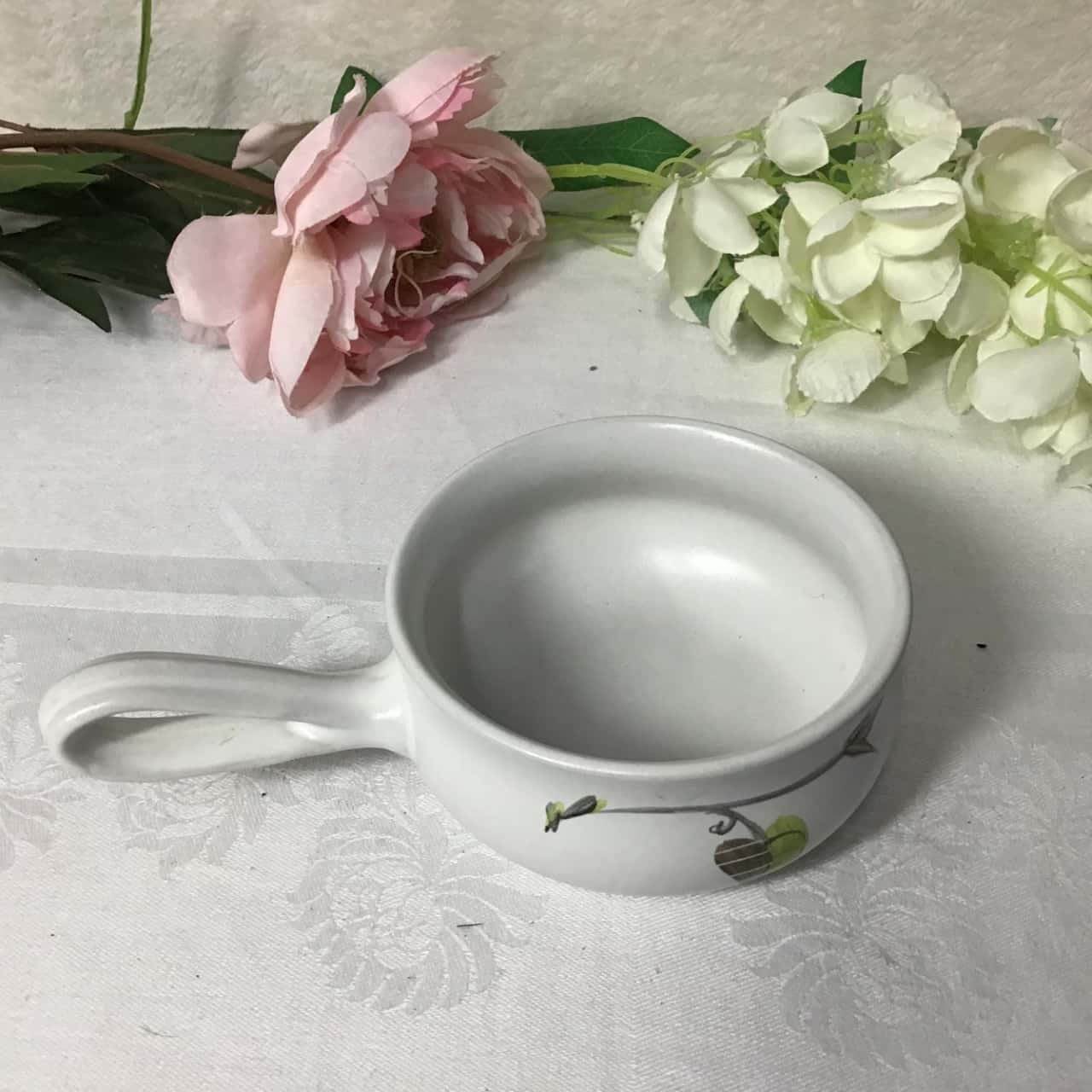 Denby Stoneware Flower Pattern Ramekin Dish with Handle(s)