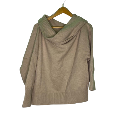  Womens  Size M / S Roll Neck Jumper Beige 