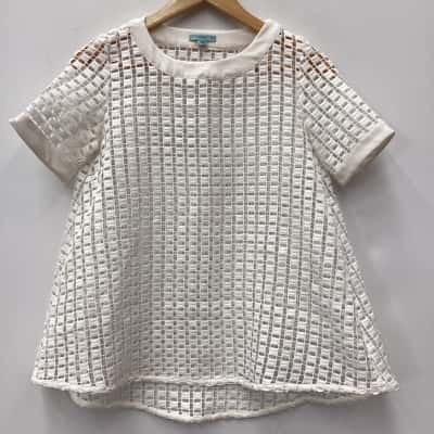 Kookai Womens  Size 34 Short Sleeve Top White 