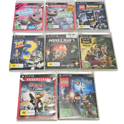 LOUNGE ROOM DAYCARE BUNDLE! 8 great family and kids Playstation 3 games.