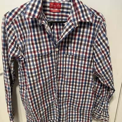 Thomas Cook Mens  Size S Long Sleeve Shirt Blue / Maroon / White 