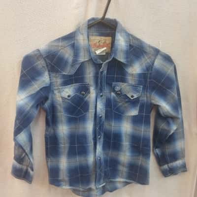 Wrangler Kids  Size 8 Shirt Blue / White 