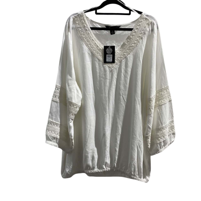 beme Womens  Size 20 V-Neck Top White 