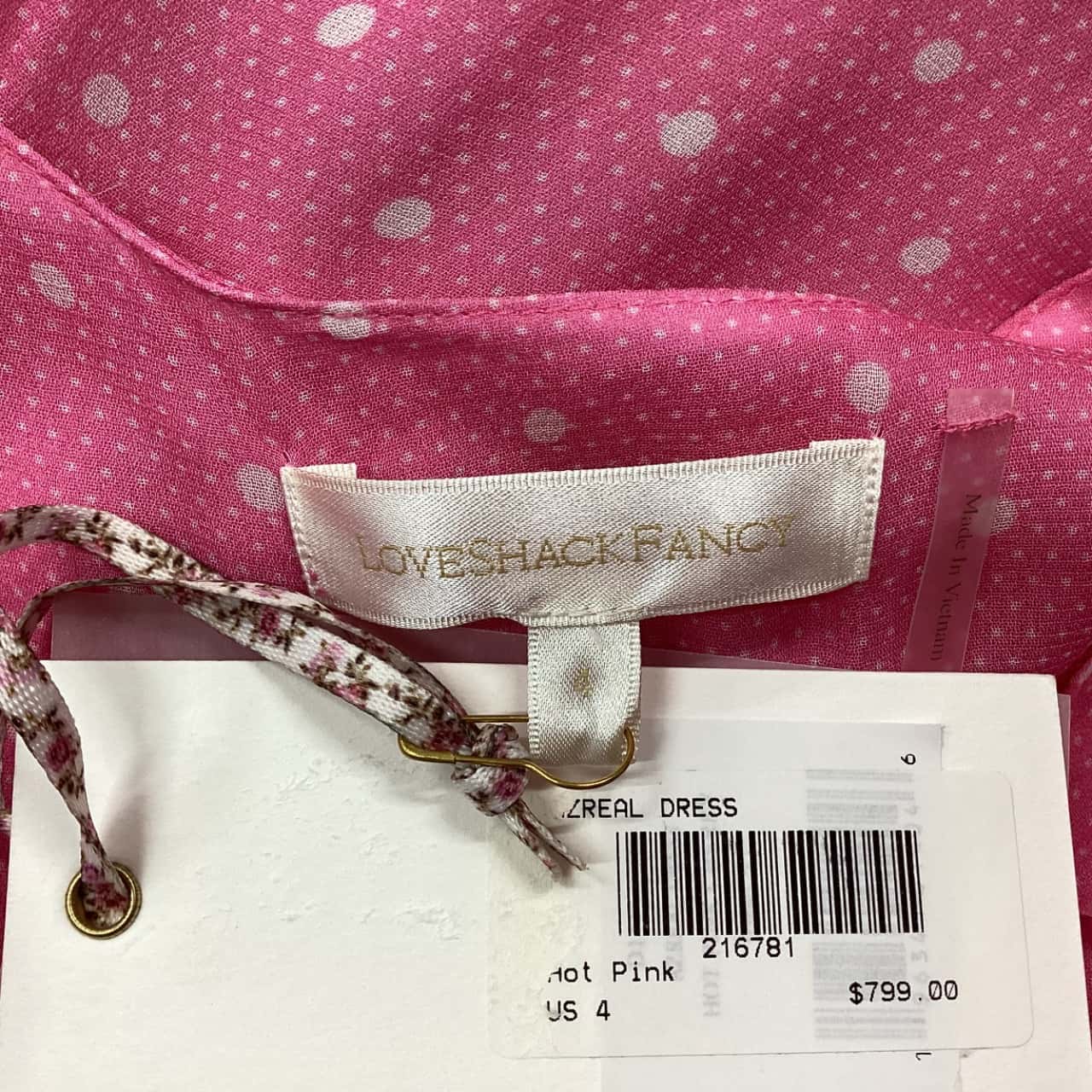 LoveShackFancy Size 8 Babydoll Pink / Polka Dot