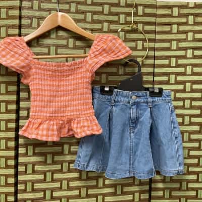 Girls Ghanda top Seed skirt Kids Size 5-6 summer Christmas beach casual birthday party Christmas gift 
