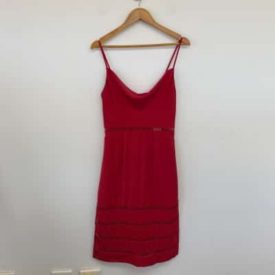 Keepsake the Label Red Indulge Midi Dress  Size M 