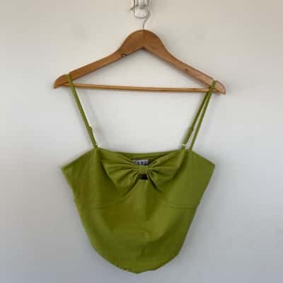 Fayt Green Gigi Knot Top Size 14 / 16 