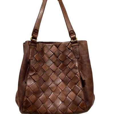 Colorado Womens Handbag Brown Leather with Gold hardware