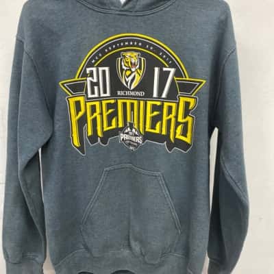 Richmond 2017 preimiers AFL Mens  Size S Hoodie Grey 