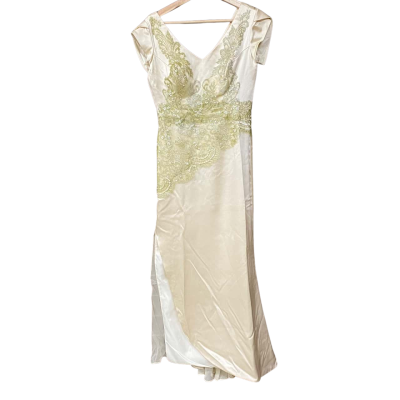 Sybille Deville Womens Sequin/Lace Beige Formal Dress  