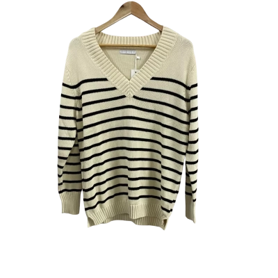Ridley Womens  Size S V-Neck Stripe Knit Jumper 