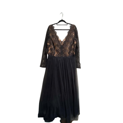 City Chic Womens  Size 16 Cocktail Dress Black  / Nude 