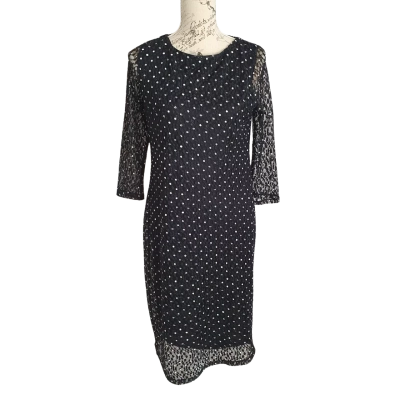 Liz Jordan Womens  Size L Cocktail Dress Black/Ivory  BNWT  