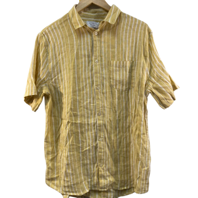 Cotton On Mens  Size M Short Sleeve Shirt White / Yellow 