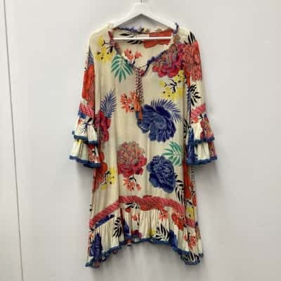 Naudic Flower Print Dress - Size M 