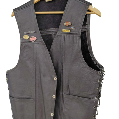 Mens  Size M-L Biker Black  Vest 