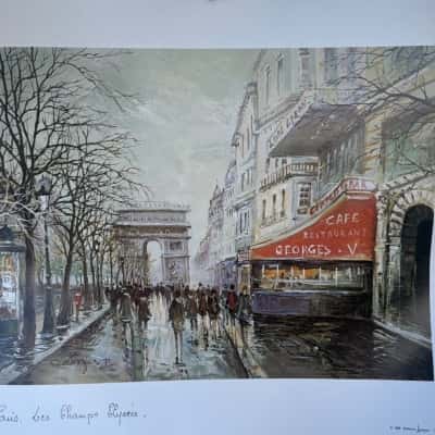 Georges B. Paris Decorative Print Les Champs Elysées Editions Artertre 1982