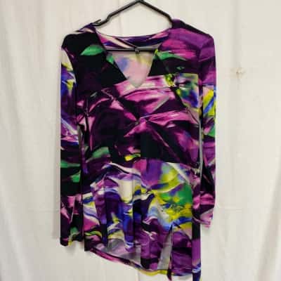 Motto Fashion Womens  Size 10 Long Sleeve Top Multicoloured 