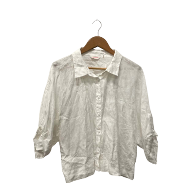 Gorman Womens  Size 14 3/4 Sleeve Shirt White 