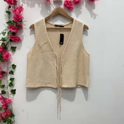 Sportsgirl Womens Knit vest Size M Beige 