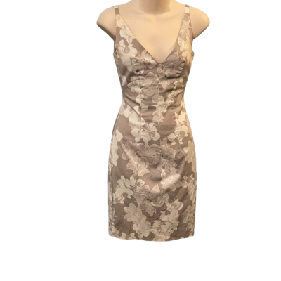 Saba Womens  Size 4 / XS Floral Dress / Formal Dress / Midi Dress / Party Dress Floral / Grey 