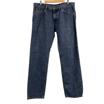Boss Hugo Boss - Mens 100% Cotton Straight Leg Jeans - Size 38 /32 UK - Blue 