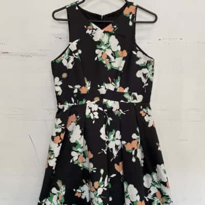  Womens  Size 12 Cocktail Dress / Floral Dress Black  / Floral / Multicoloured 