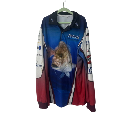 Tackle world  Size 16 Sport Top Blue / Maroon fishing top