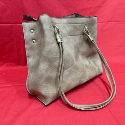 Ava Tan Textured Shoulder Bag
