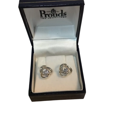  Womens S/Silver Earrings with Zircons 