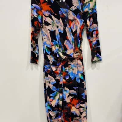 Heine Womens  Size 34 Long Sleeve Dress / Midi Dress Multicoloured / Pattern 
