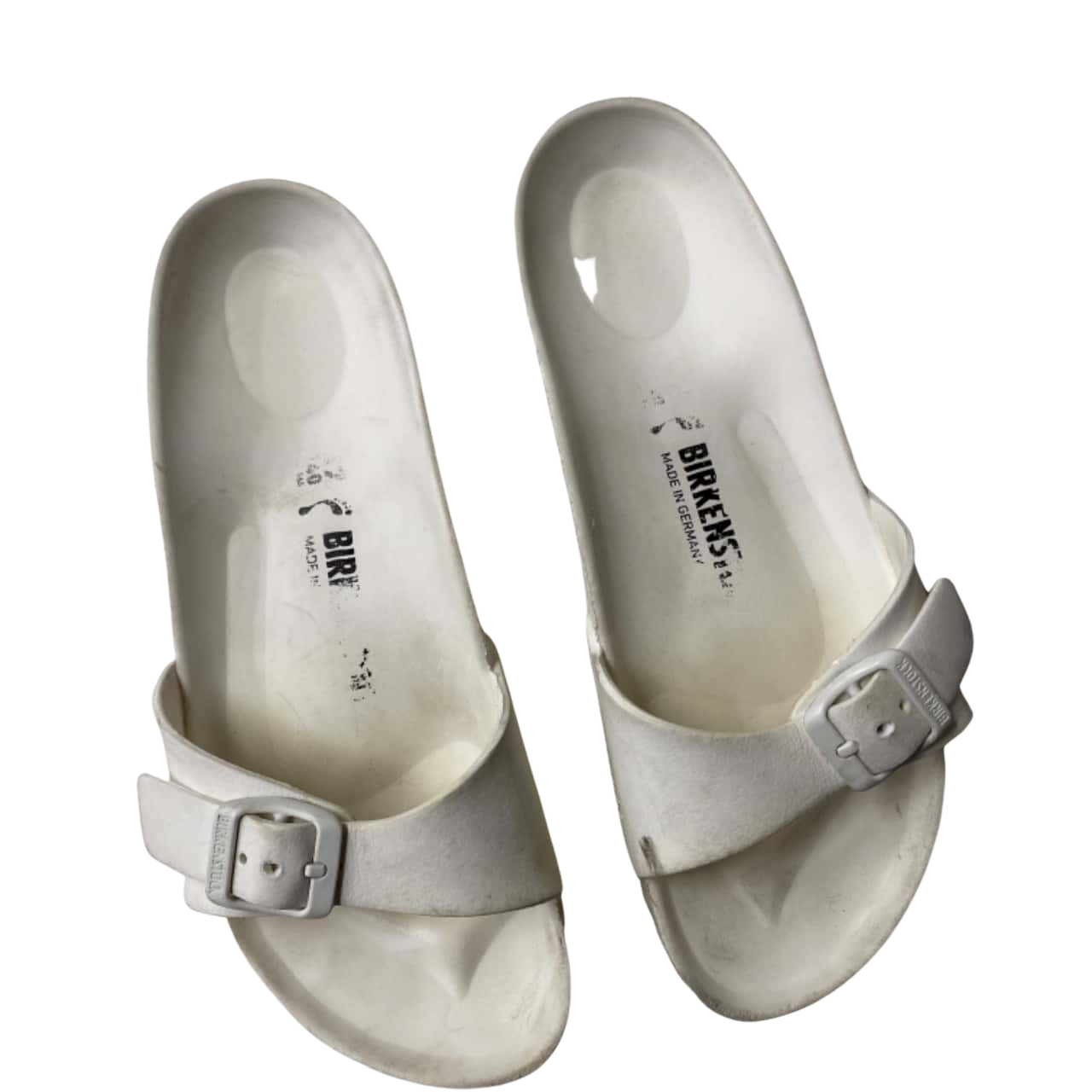 Birkenstock Womens Size 37 White Rubber Slides(s)