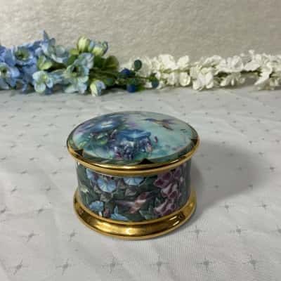 Ardleigh-Elliott "The Violet-crowned Hummingbird" Round Porcelain Trinket Box