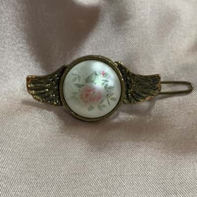  Womens Vintage Faux Pearl Floral Hair Clip 