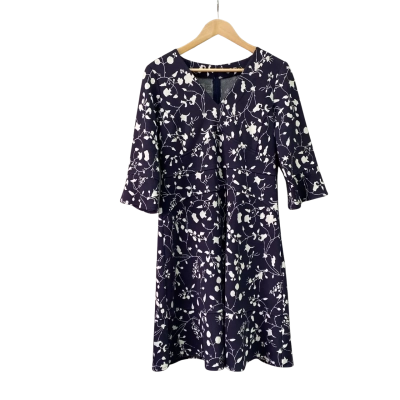 Moss and Spy Womens  Size 14 Midi Dress Navy Blue 