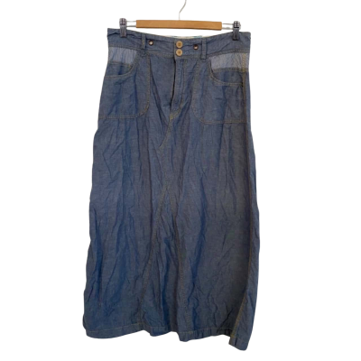  Back Number Womens  Size L Denim Skirt / Maxi Skirt / Midi Skirt Blue 
