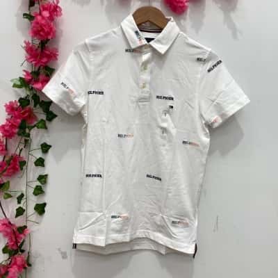 Tommy Hilfiger Mens Slim Fit Polo Shirt Size S White 