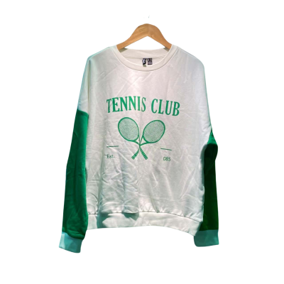 Pieces Womens  Size M Jumper Green / White 
