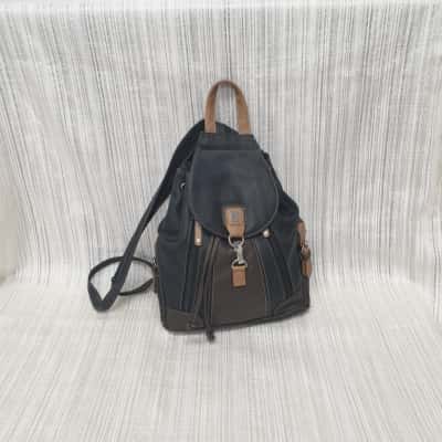 Charm & Shape Gorgeous Black & Brown Detailed Backpack /Shoulder /Handbag 