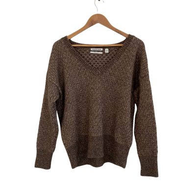 Country Road Womens  Size M V-Neck Jumper Brown / Gold 