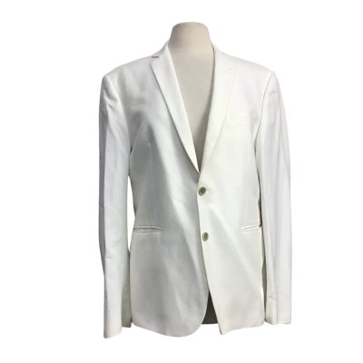 Pierre Cardin Mens  Size 104Reg Cotton/Linen Blend White Blazer 