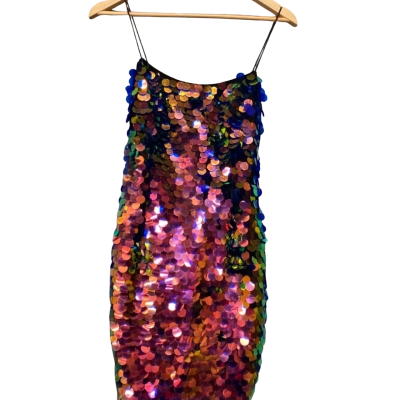 FashionNova  Size S Halle Sequin Mini Dress Multicoloured 